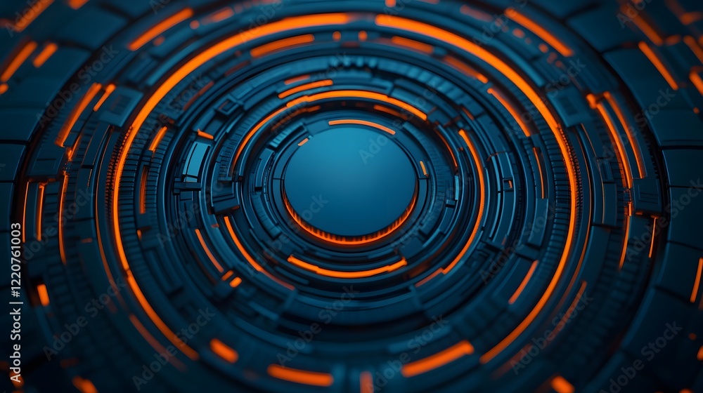 Poster abstract circular machinery pattern in dynamic industrial design