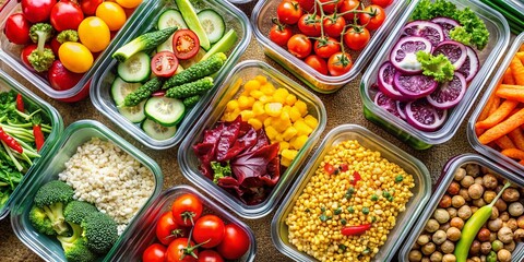 Healthy Meal Prep: Fresh Veggie & Grain Containers for Diet Planning