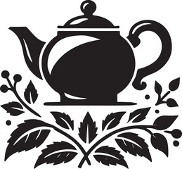 teapot design with silhouette victor style.