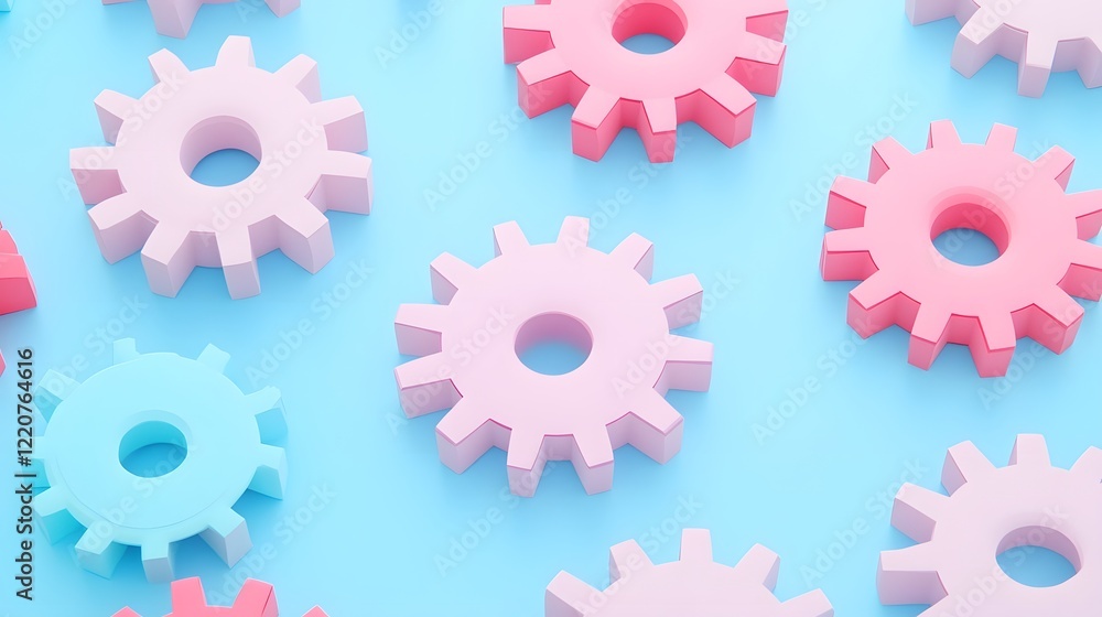 Aufkleber interconnected gears and cogs symbolizing mechanics and innovation