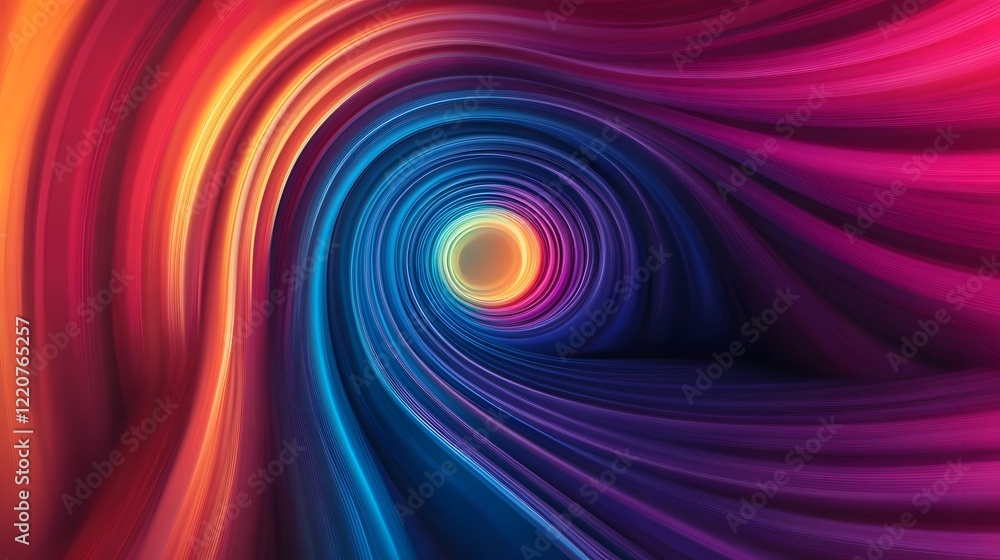 Poster mesmerizing vortex of colorful light trails representing dynamic energy and movement