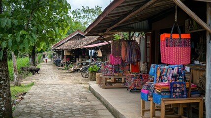 Vibrant Handicrafts at a Charming Village Market