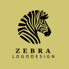 "Modern Zebra Logo Icon with Black and White Striped Pattern for Branding and Wildlife-Themed Businesses in Vector Art Style"
