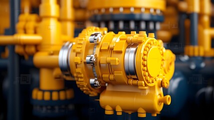 Fototapeta premium Oil Rig Machinery with Rotating Components,Industrial Engineering Theme,3D