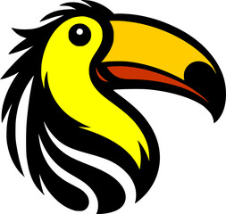 toucan bird logo vector art, tukan bird isolated on white © Koko