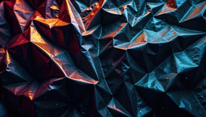Crumpled plastic film, uneven surface, black backdrop, pattern, design element