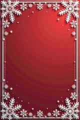 Classic snowflake border surrounds simple Christmas card vector design , merry christmas, clean, design