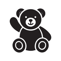 Loving Valentine teddy bear with a heart-shaped smile - Teddy Bear silhouette - Teddy Bear vector - Teddy Bear illustration - valentine silhouette - love silhouette
