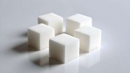 Obraz premium sugar cubes on a white background
