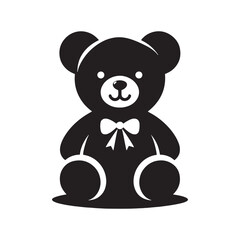 Cute teddy bear with a heartwarming touch for Valentine’s Day - Teddy Bear silhouette - Teddy Bear vector - Teddy Bear illustration - valentine silhouette - love silhouette
