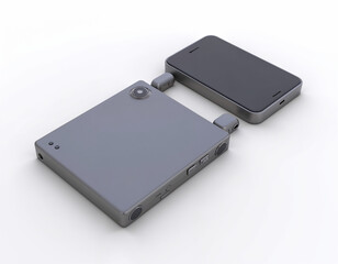 Futuristic Modular Smartphone 3D Model with Detachable Components on White Background