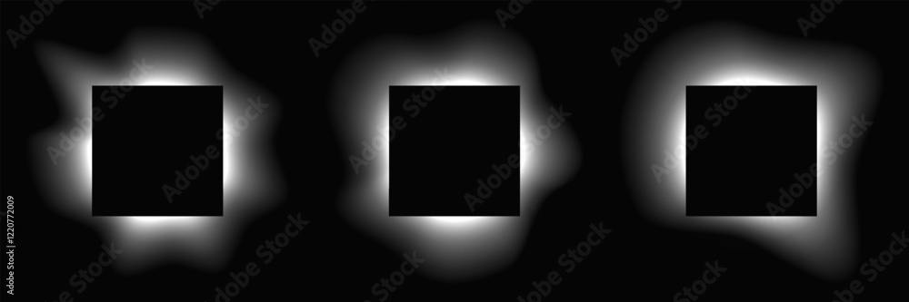 Poster set of square illuminate light frames