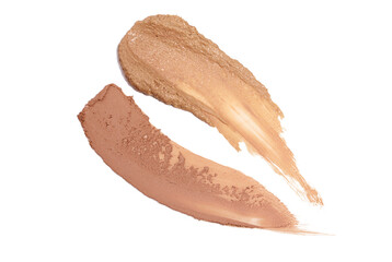 Cosmetic smear bb cream, foundation texture on white background