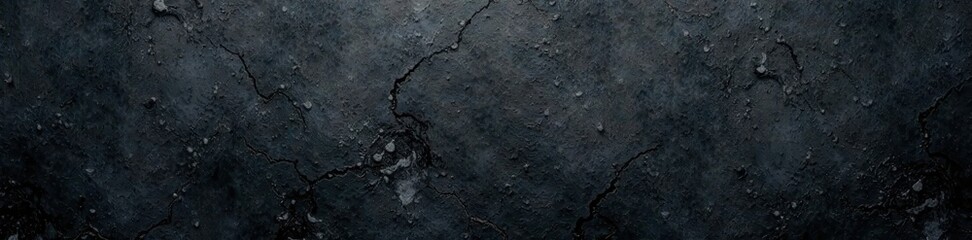 Naklejka premium Black grunge concrete; deeply textured, heavily shadowed , rough, heavy, dark