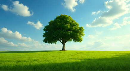 Obraz premium tree on green field