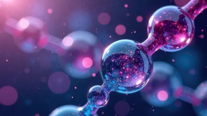 Abstract Neon Molecular Structure