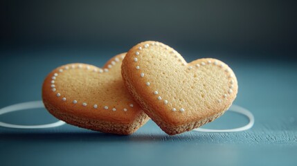 Heart shaped cookies connection in studio setting for valentine's day inspiration