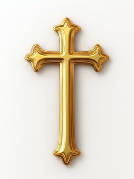 gold cross on a white background