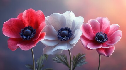 Ultra realistic anemone bouquet for valentine's day arrangements and designs