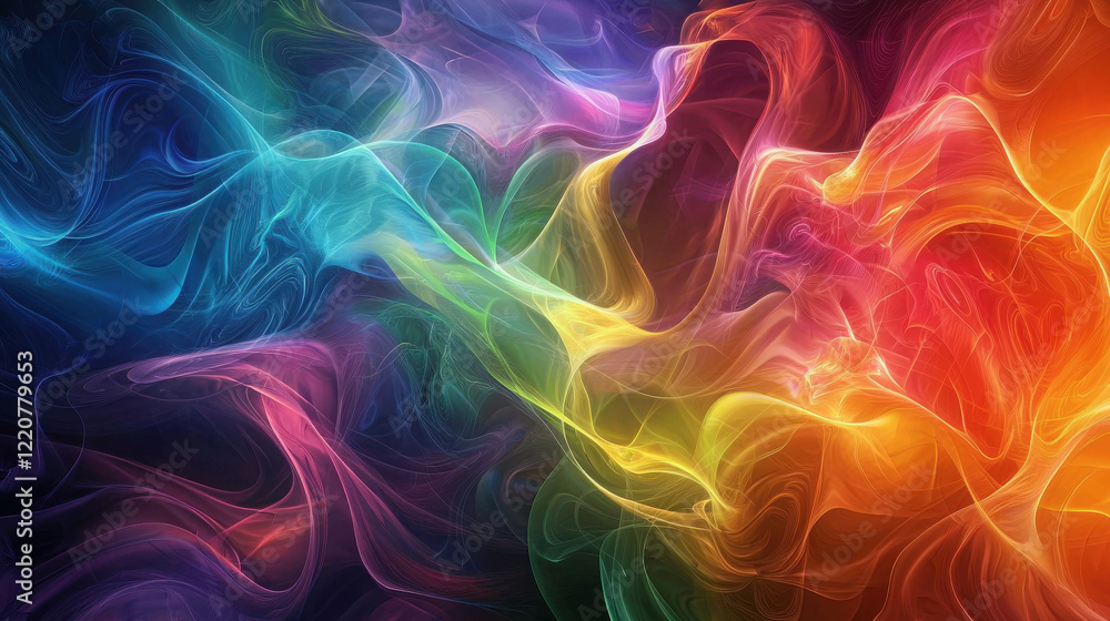 Aufkleber vibrant abstract digital background featuring flowing colorful waves and energetic patterns