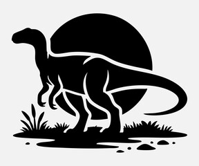 Dinosaur Silhouette Vector Illustration