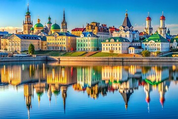 Obraz premium Kazan City Center Summer Reflection - August 2019, Russia