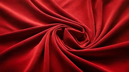 Obraz premium Luxurious Draped Scarlet Fabric with Textured Detail