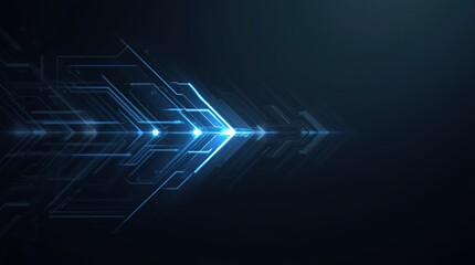 Obraz premium Abstract blue light arrow on geometric design modern style.