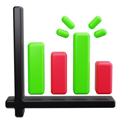 Bar chart 3d render icons