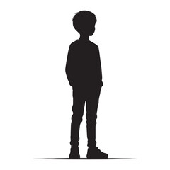 Clean standing vector for minimalist designs - standing silhouette, standing person illustration
