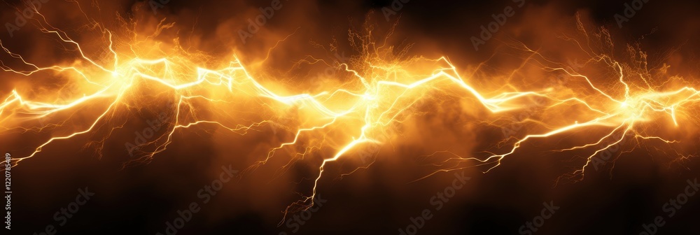 Poster abstract electric lightning background with vibrant orange and yellow colors creating a dynamic and 