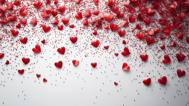 Valentine's day heart sprinkles background for festive design and greeting cards