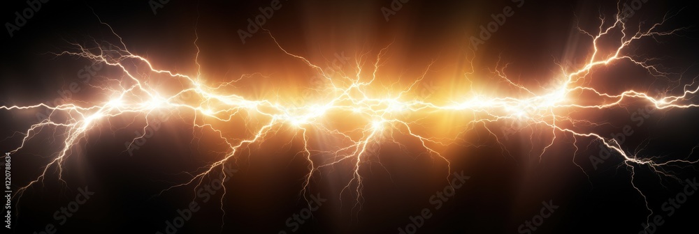 Poster dramatic lightning effect displayed on transparent background for creating dynamic visuals and illus