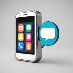 Modern Smartphone with a Pop-Up Chat Bubble