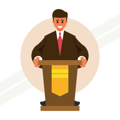 Man speaking to a public audience