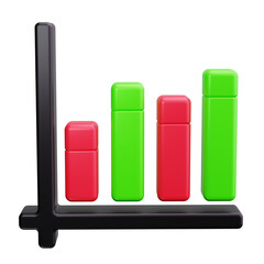 bar chart 3d render icons