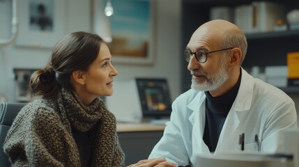Obraz premium Compassionate Elderly Patient Care An Empathetic Doctor Provides a Thorough Consultation, Focusing on Thoughtful Engagement and Personalized Attention During an In-Depth Medical Discussion