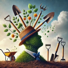 Tools Growing of his head