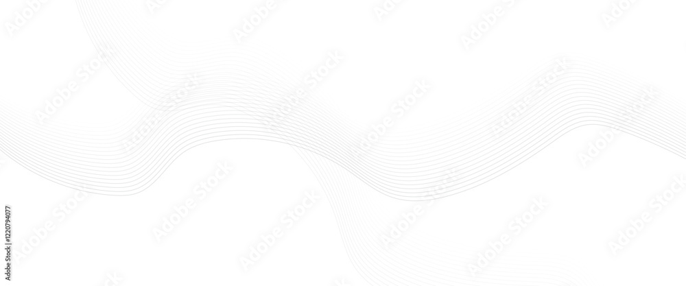 Poster grey wave swirl, frequency sound wave, twisted curve lines with blend effect. abstract grey wave lin