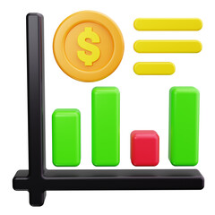 Sales Growth 3d render icons