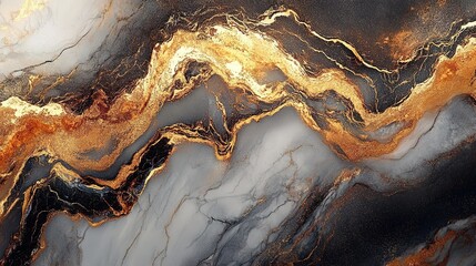Obraz premium Marble texture with golden veins, a high-end and atmospheric background mural for wall decoration.