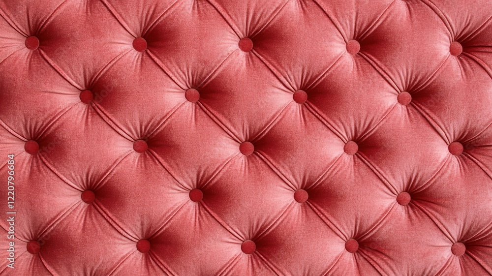 Poster elegant deep red velvet texture with soft light reflection and detailed tufting