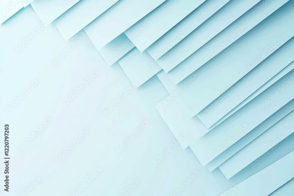 Poster soft blue gradient background with abstract layered paper design