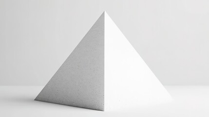 3D render of a pyramid, white background, white paper texture, simple minimalist design