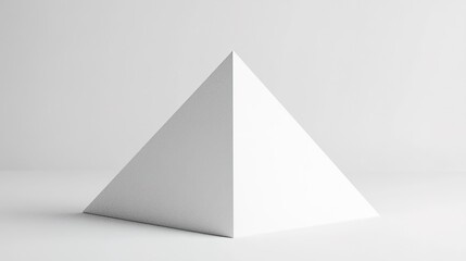 3D render of a pyramid, white background, white paper texture, simple minimalist design