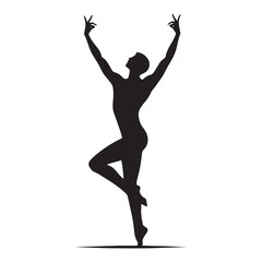 Elegant dancing person in motion for lively moments - Dancing person silhouette - Dancing person vector - Dancing person illustration - Dance silhouette - Dancing vector
