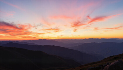 Obraz premium Inspiring sunrise over majestic mountains, a symbol of hope