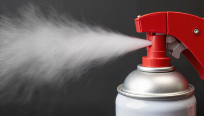 Fire retardant spray can releasing mist, fire safety concept
