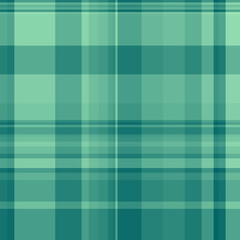 Lined seamless vector pattern, shop texture background check. Multicolor tartan plaid textile fabric in teal and mint colors.