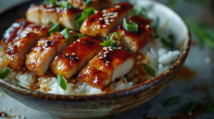  juicy chicken rise in plate